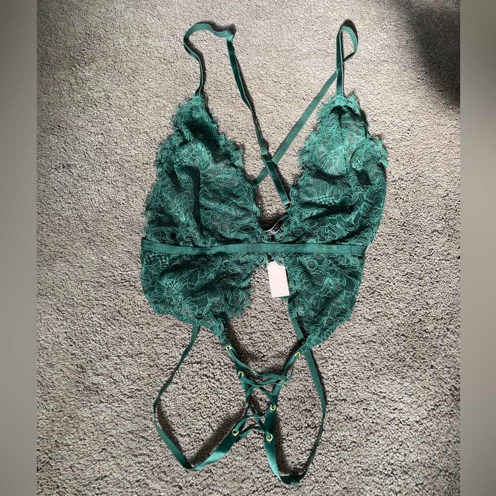 New Medium Victoria Secret green teddy